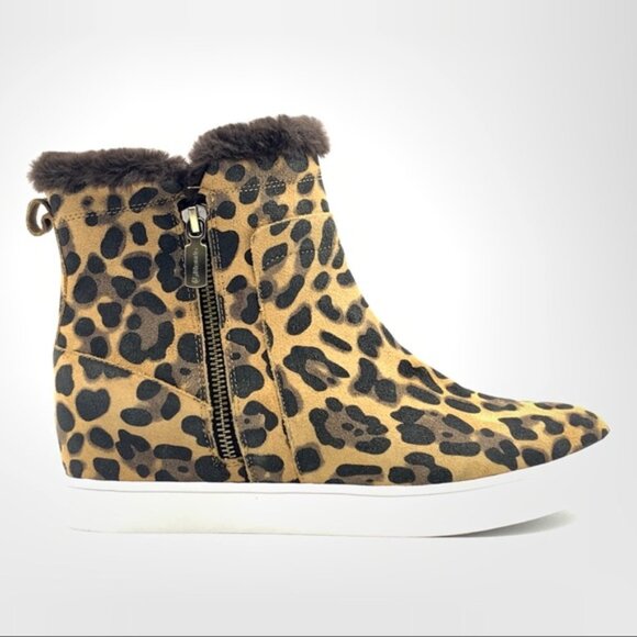 Blondo Glade Leopard Suede Faux Fur Lined Sneaker - Picture 8 of 14